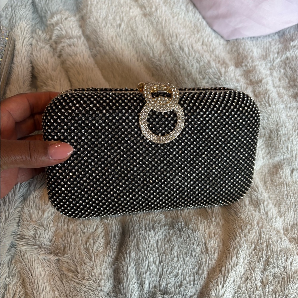 Elegant Black and Silver Clutch